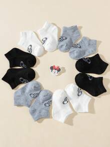 6 pares de calcetines cortos para el tobillo con estampado de Mickey Mouse para niños