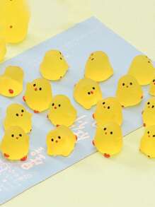5/10/20/50pcs Cartoon Cute Glow-In-The-Dark Chick Decorative Figurines For DIY, Crane Game, Desk, Car