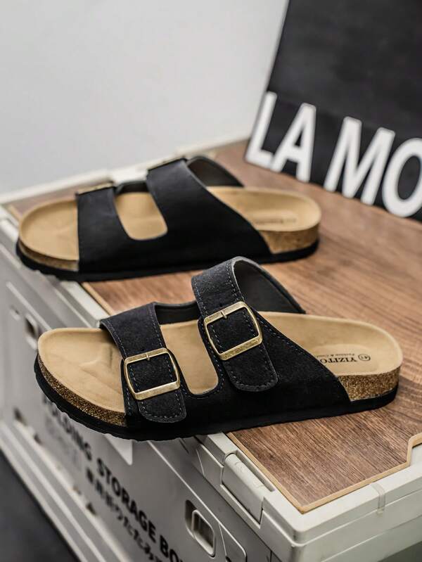 Nuevas sandalias de vestir de alta gama, versátiles y cómodas para hombres en verano. Sandalias casuales para exteriores con doble hebilla ajustable, antideslizantes y transpirables, ideales para la playa