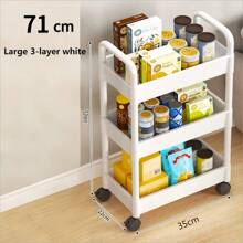 3/4/5-Layer Thickened Tube Large Multi-Color Rolling Storage Cart, Sturdy Load-Bearing Storage Box, Rolling Storage Cart, 360-Degree Rotation, Plastic, Strong Load-Bearing Capacity, Suitable For Holiday Decoration, Bedroom, Kitchen, Bathroom, Living Room And Outdoor Camping, Multi-Functional Practical Cart, Slim Design, Seasonal Decoration Storage | Multi-Layer Shelves | Easy-To-Move Wheels