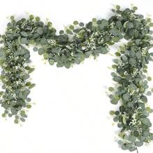 1/2/4/8 pièces, 1,8 m Guirlandes en eucalyptus artificielles avec fleurs blanches - parfaites pour les mariages, les fêtes et la décoration de la maison, idéales pour les manteaux de cheminée, les chemins de table et les espaces extérieurs