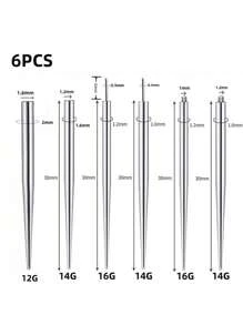 4 pièces/6 pièces 14G/16G/18G/12G Bijou en acier inoxydable 316 avec filetage interne et externe, outil de perçage du nez, de l'oreille, du nombril, des lèvres, de la langue, des sourcils