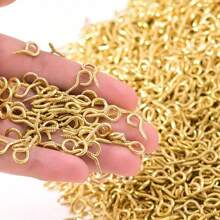 100 Stücke/500 Stücke Mini-Nadelöhre, Nadelöhr-Haken, Fadenöse, Metallschraubenöse, Nadelöhr-Schmuckanhänger, Manschetten-Schmuckherstellung Zubehör, 10 mm / 0,39 Zoll