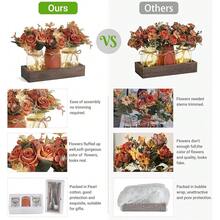 New-  Mason Jar Lights Centerpiece Table Rations For Ining Room Farmhou Cee Table R Tray  3 Jars Flowers Centerpiec Spring R For  Living Ining Room, Orange - Orange - View 4