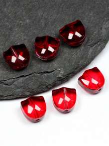 100pcs Tulip Flowers And Leaves Glass Beads For Jewelry Making Spacer Beads Kit Set For DIY Bracelets, Necklaces, Earrings, Bags, Phone Charms, Car Charms, Etc