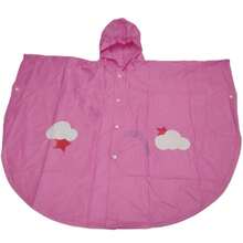 Impermeable para niños tipo capa colores y figuras variadas material resistente reutilizable uso cómodo protección contra lluvia y viento ideal para escuela y actividades al aire libre - Rosa - Ver 1