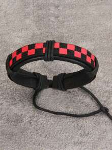 時尚流行男士格子圖案手鍊PU適合珠寶禮物和時尚外觀