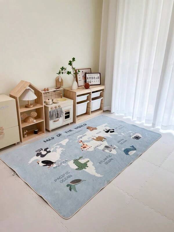1pc Animal Pattern Rug, Cute Style, Faux Wool, Large Carpet, Living Room Carpet, Minimalist Style, Soft & Comfortable, Decorative Rug, Bedside Rug, Home Decor Carpet, Refined Edging, Skin-Friendly, Odorless, Washable Carpet, Rug, Mat, Living Room Decor Carpet, Living Room Carpet, Bedroom Decor Carpet, Bedroom Carpet, Study Room Decor Carpet