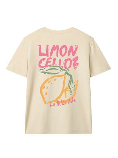 Women's Lemon Print Round Neck Short Sleeve T-Shirt, Casual Vacation Style Top, Fashionable Summer Everyday Casual