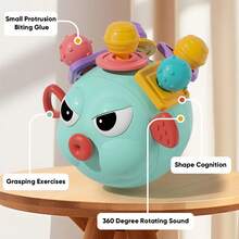 新生儿硅胶出牙玩具，可咬可抓曼哈顿球，适合0-3岁婴儿