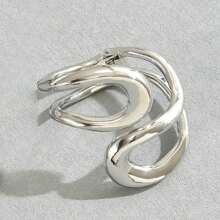 1 Stück minimalistisches, modisches, metallisches Federarmband, geometrisches, einfaches, futuristisches, glattes Armband für Frauen, geeignet für Partys, den täglichen Gebrauch und als Geschenkidee