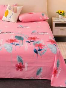 1 Pc Bed Sheet, Soft & Comfortable Mattress Protector, Valentine's Day Gift Sheet, Children's Cartoon Love Geometric Pattern Bedding Set, Heart-Shaped Pattern Bedding Set, Home Decor, Double Bed, King Size Bed, Queen Size Bed, Mother's Day Bedding, Washable Bedding Gift