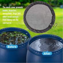 1 Peça Tela de Cobertura para Barril de Chuva, Rede de Baldes de Coleta de Água, Cobertura de Rede para Barril de Chuva com Cordão Ajustável, Tela de Filtro para Acessórios de Barril de Chuva de Jardim Externo para Evitar Mosquitos, Folhas Caídas e Outros Detritos de Entrar no Balde