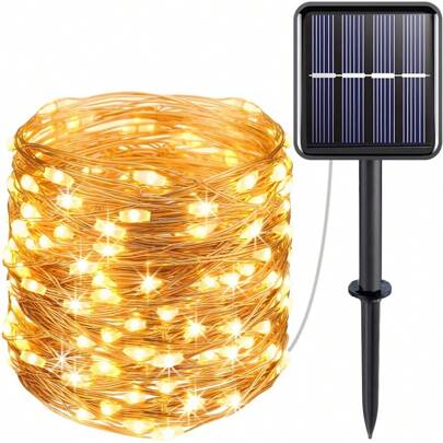 Luci a energia solare, impermeabili, da esterno, luci stringa a LED fata per decorazioni natalizie e Ognissanti, illuminazione da giardino festosa, accessori per feste