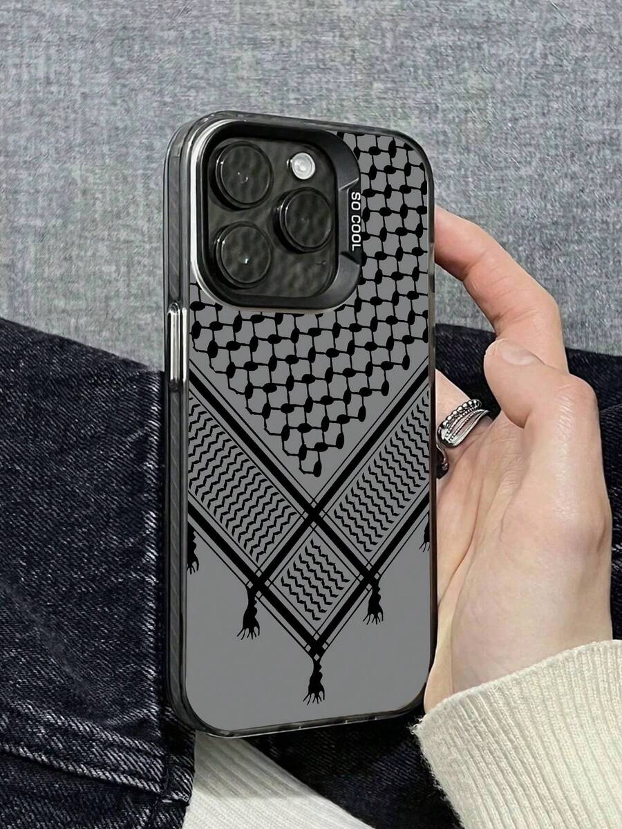 1pc New Minimalist Colorful Silver IMD Dual-Layer Shockproof Protective Phone Case Compatible With Apple 13 / 16E / 16 Pro Max / 15 Pro Max / 14 / 13 / 11 / Redmi 13C / 12C / Honor 90 / Honor 90 Lite / Galaxy A52 / A52s / A55 / S25 Waterproof Anti-Fall Scratch Resistant