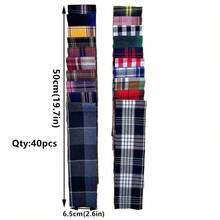 40 片 6.5*50 厘米格子拼布布条，预切欧美风格 DIY 手工工艺品用品 - 彩色 - 查看 5