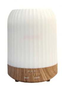 1 PC Desktop Essential Oil Perfume Ultrasonic Diffuser, Perfect For Table Placement, Suitable For Home, Business, Office And Store Use. It Supports Timing For 1 Hour, 3 Hours And 6 Hours. With Warm Light And Seven-Color Lighting That Can Be Fixed At Will, It Supports Waterless Power-Off Protection Function.