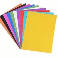 1 pacote com 30 folhas de papel glitter tamanho A4 250 g/m², adequado para artesanato infantil, material escolar com glitter que não solta, volta às aulas