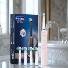 Cepillo de dientes eléctrico para adultos - Cepillo de dientes recargable con 4 cabezales de cepillo, sensor de presión inteligente, tecnología de limpieza profunda y hasta 50 días de duración de la batería