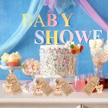 12 Sets/36pcs Pink Bear Party Favor Set, Includes Bear Keychains, Organza Bags, Theme Party Thank You Tags, Suitable For Baby Shower, Gender Reveal Party, Bridal Shower, Birthday Party, Christmas Gift, Bear Theme Party - Pink - View 4