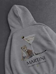 Hoodie "MARTINI" COLLECTION. Y2K Aesthetic hoodie. Streetwear - Gris - Ver 2