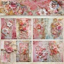 8 Stücke geprägte rosa ästhetische Sammelalbum-Papiere A5 muster beidseitig bedruckt, Sammelalbum Decoupage-Papier-Set für DIY-Basteleien, Journaling, Sammelalbum-Bedarf, Geschenkverpackung, Album-Kunst, dekorativer Bastelpapier 6x6 Zoll
