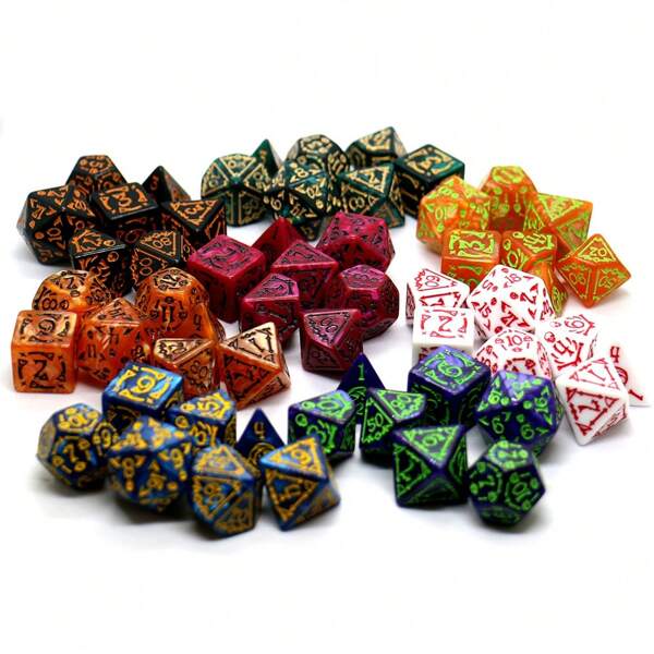 7pcs Set Relief Halloween Pattern Board Game Dice Set, Player Portable Game Dice