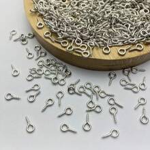 100 Stücke/500 Stücke Mini-Nadelöhre, Nadelöhr-Haken, Fadenöse, Metallschraubenöse, Nadelöhr-Schmuckanhänger, Manschetten-Schmuckherstellung Zubehör, 10 mm / 0,39 Zoll