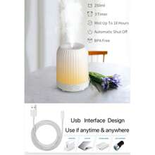 1 PC Desktop Essential Oil Perfume Ultrasonic Diffuser, Perfect For Table Placement, Suitable For Home, Business, Office And Store Use. It Supports Timing For 1 Hour, 3 Hours And 6 Hours. With Warm Light And Seven-Color Lighting That Can Be Fixed At Will, It Supports Waterless Power-Off Protection Function.