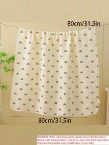 80*80cm One Piece Rainbow Pattern Baby Blanket For Spring/Summer, Soft And Comfortable, Breathable, Sweat-Absorbent, Suitable For Newborns Love Valentine