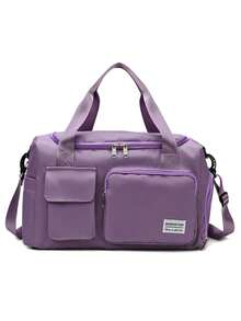 1pc Women Personalized Sports Gym Bag, Multi-Function Travel Duffel Bag With Shoe Compartment & Wet Dry Pocket, Fashionable Versatile Shoulder Bag, Large Capacity Multi-Pocket Storage Bag, Luggage Strap, Embroidered Custom Name/Initial,All-Purpose,Large Capacity,Versatile,Multifunction,Colorful,Cute,Adorable,Contracted,Funny,Kawaii,Y2K,Minimalist,Commuting,Business Casual,Basics,Custom,Personalized,Unique,Customized,Ideal Gifts For Him,Ideal Gifts For Her,Her,Family,Friends,Girlfriend,For Anniversaries,For Birthdays,For Holiday/ Vacation,For Outdoors/Outings/Travel/Hiking/Stadium/Sports/Climbing,For Business/Commute/Work/Office,New Year Glamour ,Travel Organizer - Multicolor - View 24
