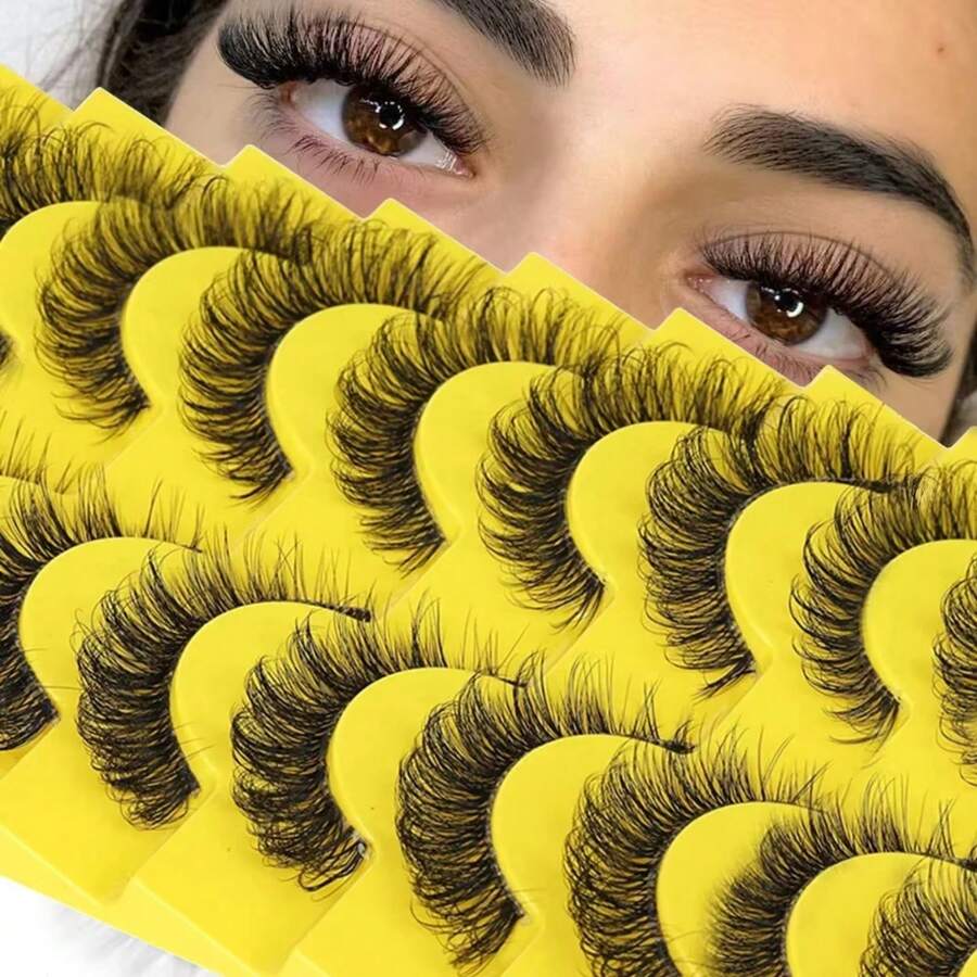 30 Pairs False Eyelashes 6D Super Fluffy Wispy Fake Eyelashes Cat Eye Effect Dramatic Lashes Eyelash Extension Makeup - Lông mi  mắt mèo - Xem 1