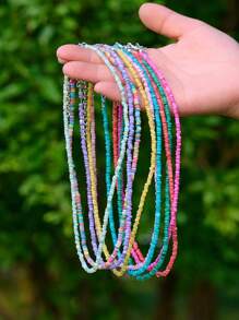 1/2/3/6/9pcs Multi-Color Natural Shell Asymmetrical Stone Sea Star Necklace Bracelet Set, Suitable For Women Spring/Summer Daily, Beach, Holiday & Casual Wear