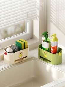 1pc Kitchen Sink Side Drying Rack – Angled Drainage Design Directs Water Into Sink, Large Capacity Storage For Sponges, Brushes & Soap Bottles. 1pc Kitchen Sink Side Drying Rack – Angled Drainage Design Directs Water Into Sink, Large Capacity Storage For Sponges, Brushes & Soap Bottles. Kitchen Organiser