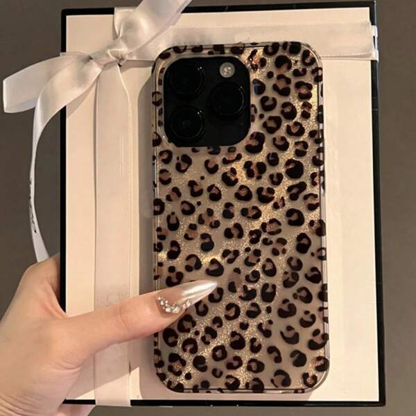 1pc/Korean Cute Leopard Print Case For Phone 16 15 14 13 12 Pro Max 11 Stylish Animal Pattern Soft Shockproof Back Cases For 17 For Air 15 16 Pro Max 14 Plus 12 13 11 Pro Max SE 7 8 14 Pro XR XS 12 Mini Matte Shell