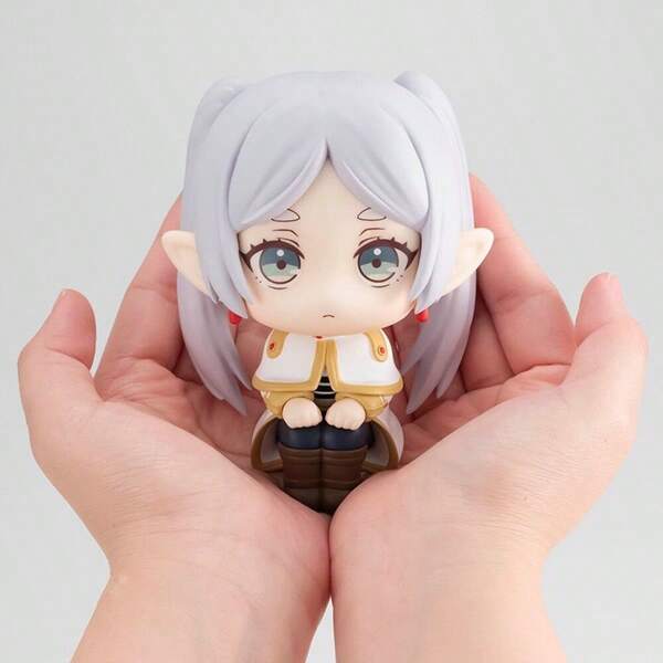 bandai 11cm Anime Little Girl Series "Doomed Funeral Lily" Rotating Head Action Figure, Q-Version Lily Seated Figurine, Home Decor Collectible Birthday Gift