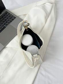 Bolso ligero de mujer para uso diario, de color con diseño minimalista y elegante - Blanco - Ver 5
