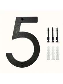 Números de dirección modernos en 3D, negros e impermeables - Placas de puerta exteriores de fácil instalación para el hogar, el garaje y el buzón, de 8" | Plástico resistente, resistente a la intemperie, fácil instalación, decoración moderna del hogar, señalización resistente a la intemperie | Placas de dirección modernas | Números resistentes a la intemperie, decoración de pared exterior