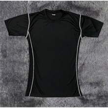 Men's Premium Pro Tight Compression T-Shirt Gym Workout - Black - View 2