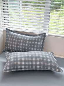 4pcs Bedding Set For Home/Dorm Reversible Printed Duvet Cover, Solid Color Sheet, 2pcs Pillowcases (1pc Duvet Cover + 1pc Bed Sheet + 2pcs Pillowcases), Soft And Comfortable Bedroom Bedding