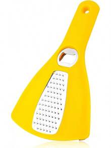 3-In-1 Can Opener, Stainless Steel PP Material Household 3-In-1 Lid Opener Grater Portable Multifunctional Jar Bottle Opener Vegetable Cheese Food Grater Kitchen Tool (Gray) - Yellow - View 1