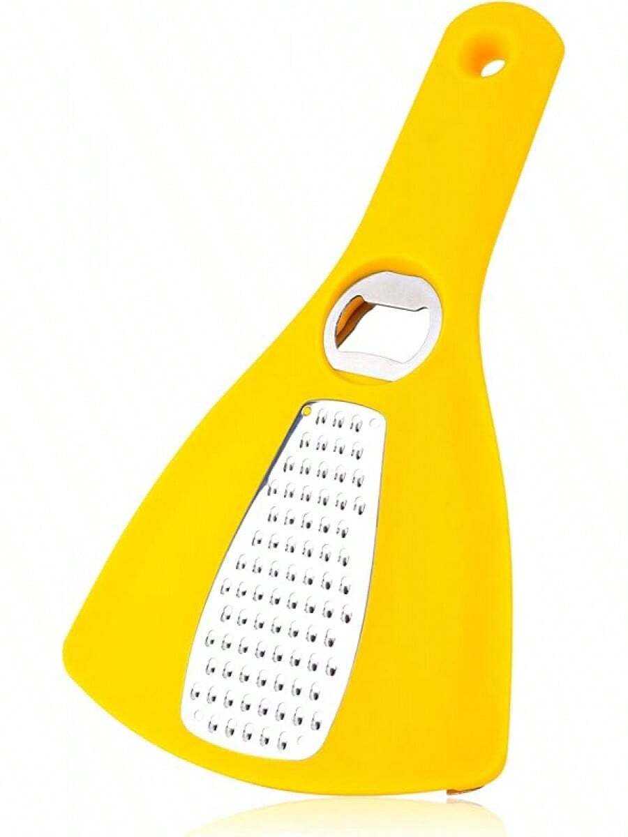 3-In-1 Can Opener, Stainless Steel PP Material Household 3-In-1 Lid Opener Grater Portable Multifunctional Jar Bottle Opener Vegetable Cheese Food Grater Kitchen Tool (Gray) - Yellow - View 1