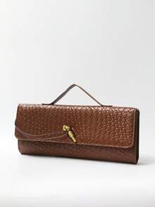 1 Chiếc Túi Xách Nữ Thời Trang Cổ Điển Đa Năng Phong Cách Đi Làm Hàng Ngày Màu Trơn Họa Tiết Cá Sấu Da PU Dây Dài Kiểu Lật Túi Xách Tay Phù Hợp Cho Việc Đi Làm Hàng Ngày & Phối Quần Áo Hàng Ngày Và Làm Quà Tặng Cho Bạn Bè - Nhiều màu - Xem 10