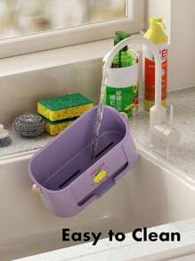 1pc Kitchen Sink Side Drying Rack – Angled Drainage Design Directs Water Into Sink, Large Capacity Storage For Sponges, Brushes & Soap Bottles. 1pc Kitchen Sink Side Drying Rack – Angled Drainage Design Directs Water Into Sink, Large Capacity Storage For Sponges, Brushes & Soap Bottles. Kitchen Organiser