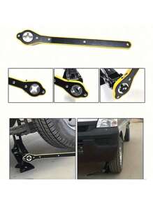 2 Pieces Set Of High Carbon Steel Jack Nut Wrench, With Extended Rocker And Ratchet Wheel, Which Can Easily Change Tires. The 360 Rotation Knob Design Is Suitable For Garage Tire Wrenches Of Motorcycles, SUVs And Other Vehicles.