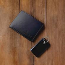 Regalo de Lujo para Hombre 6 en 1: Reloj Cronógrafo, Gafas de Sol Aviador, Cartera, Cinturón, Llavero y Tarjetero – Ideal para Ocasiones Especiales - Negro - Ver 4