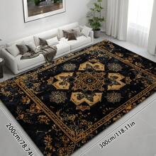 1pc Vintage Bohemian Style Rug, Antique Luxury European & American Distressed Rectangle Soft Non-Slip Area Carpet, Suitable For Outdoor, Entrance, Living Room, Bedroom, Laundry Room, Bathroom, Game Room, Machine Washable 4 Seasons Decorative Mat, Home Decor Gifts Birthday Graduation