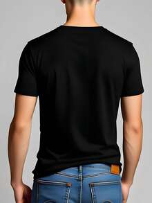 Camiseta de guerrero ciberpunk: Samurái futurista con katana neón - Negro - Ver 5