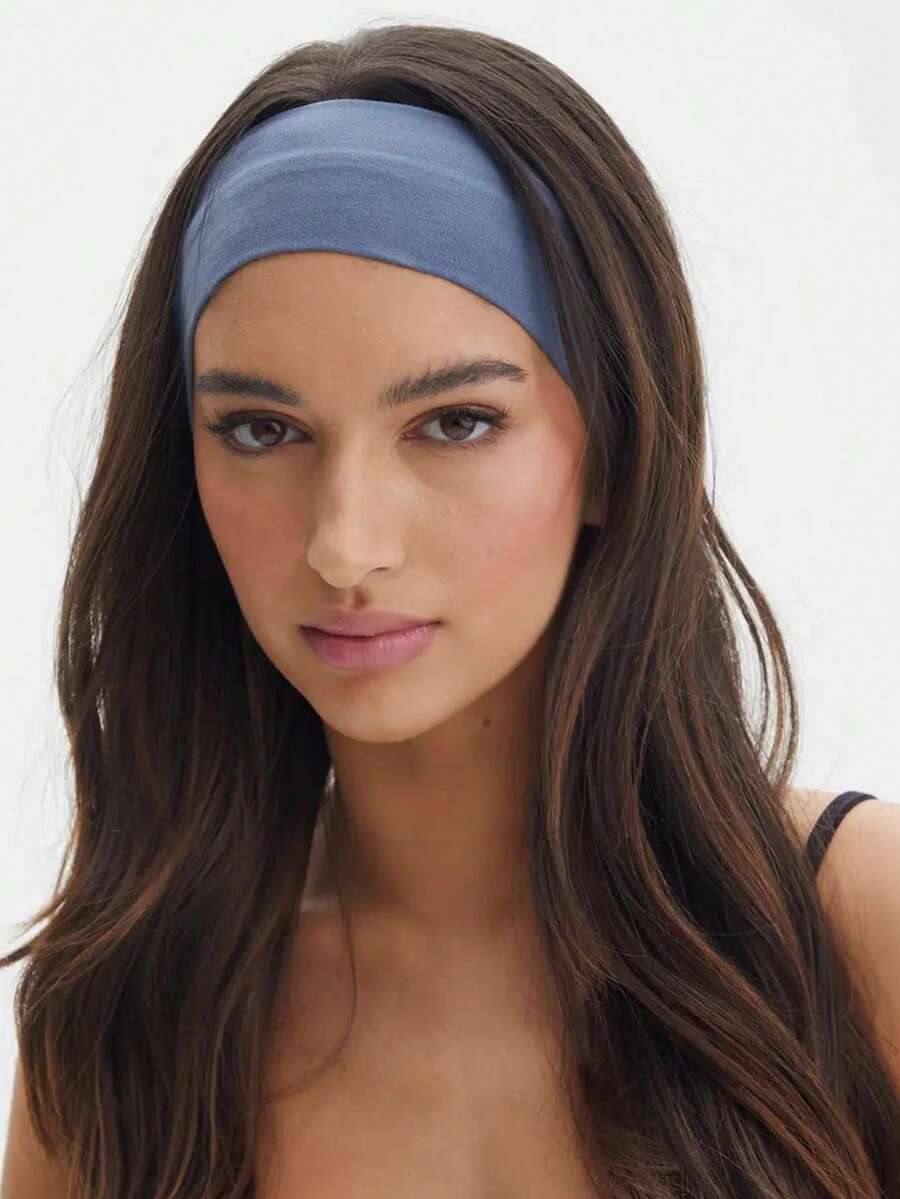 Băng đô Bandana nữ 1 chiếc Băng đô thấm mồ hôi thể thao, Băng đô chạy bộ thể dục Băng đô Turban Băng đô thấm mồ hôi Phụ kiện tóc thời trang Băng đô cài tóc mùa thu đông cho trang phục du lịch Khăn quàng cổ thanh lịch cho phụ nữ - Hải quân - Xem 1