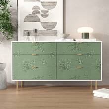 1 Roll Room Decor Wallpaper Stick And Peel Textured Vintage Green Peel And Stick Wallpaper , Flowers Removable Adhesive Contact Paper, For Cabinets Drawers Bedroom Stickers Bathroom Decor Wall Stickers - Multicolor - View 14